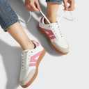 LUCKY STEP Women Retro Gum Sole Fashion Sneakers (White)