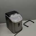 EUHOMY Ice Maker Countertop, Portable Ice Machine with Carry Handle, 26.5lbs Per Day, 9 Cubes in 6 Mins, Auto-Cleaning, with Basket and Scoop, for Home, Kitchen, Camping, RV (Silver) (Stainless Steel Silver)