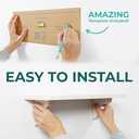 Real Wood White Shelves for Wall - 17 inch (3 Pack) - Easy to Install, Template and Video Included - White Wall Shelves, Shelves for Room, Decorative Wall Shelf