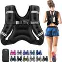 BAGAIL Comfort-Fit Weighted Vest for Woman, Even Weight Distribution, Faster Weight Loss, No-Chafe or Bounce for Walking & Running with Detachable Phone Pouch & Reflective Stripes (15 lbs.) (Black)