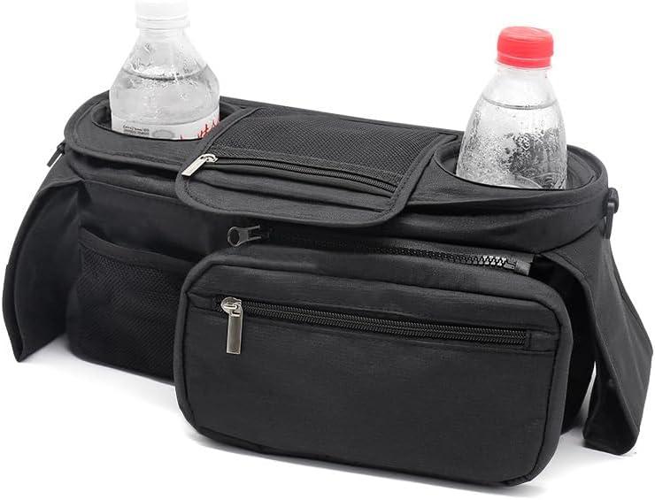 High Quality Universal Stroller Organizer with Insulated Cup Holder Detachable Phone Bag and Shoulder Strap, Stroller Bag Caddy Organizer Accessories Fits for Most Strollers, Baby Jogger