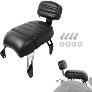 AUFER Detachable Motorcycle Passenger Seat Backrest With Back Rest Cushion Pad Compatible With For 2018-2024 Indian Scout Bobber Rogue Twenty Sixty ABS Replacement For Part Number 2882853-VBA