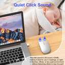 Bluetooth Wireless Mouse for MacBook Air Mac Pro iPad Laptop Computer Pad Optical Rechargeable Slim Silent Dual Mode (2.4G USB-C/USB-A&Bluetooth 5.2/3.0) Mouse Jiggler for Computer Awakening - Silver
