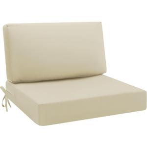 idee-home Outdoor Cushions for Patio Furniture, Outdoor Seat Cushion, Waterproof Hampton Bay Deep Seat Replacement Couch Chair Cushions for Garden Lawn Backyard Deck, 28.5 x 28.5 Beige