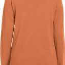 VIISHOW Women's Turtleneck Sweater Long Sleeve Cozy Warm Sweater Casual Lightweight Soft Pullover Jumper Tops (Orange, S)