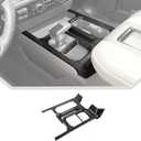 JeCar for Silverado Black Wood Grain Interior Center Console Gear Shift Panel Cover Trim for 2022 2023 2024 Chevrolet Chevy Silverado