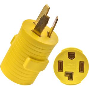 Electrical Adapter NEMA 10-50P to 14-30R 30AMP Plug 120V/240V Power Adapter Compact Cord for RV Camper Generator Dryer Connector Welder Welding, Rated for 120V/3600W
