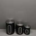 Mixpresso 3 Piece Black Canisters Sets For The Kitchen, Jars With See Window, Airtight Coffee Container Tea Organizer & Sugar Canister, Kitchen Canisters Set of 3 Black Kitchen Decor