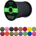 Paracord 325lb Diameter 2.7mm - 5 Strand Parachute Spool Cord - 100ft 200ft,Paracord for Camping,Hiking,Fishing,Outdoor and DIY (Black)