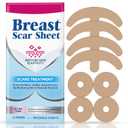 Silicone Scar Sheets, 8 Pcs Medical Grade & Reusable Breast Silicone Scar Tape for Surgical Scars (8 Count (Pack of 1))