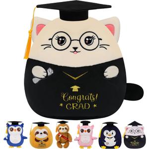 Graduation Plush Cat Stuffed Animal 2026 Graduation Stuffed Animal Toy with Cap Gown for Kindergarten Preschool Elementary College Graduates Congrats Grad Gift for Girl Boy Men Women Student 9 Inch
