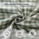 Aryeleay 2 Pack Sage Green White Plaid Gingham Ruffle Pillow Shams Standard Size, 100% Washed Cotton Checkered Farmhouse Pillow Covers for Bed/Sofa-20 x26