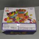 100 PCS Cutting Play Food Toy for Kids Kitchen, Pretend Food Toys for Toddlers, Play Kitchen Toys Accessories with 2 Baskets, Fake Food/Fruit/Vegetable, Birthday Gifts for 3 4 5 Years Old Boys Girls (Blue)