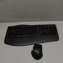 Wireless Keyboard and Mouse Combo, 2.4G Full Size Wave Keys Ergonomic Keyboard with Wrist Rest and 3-Level DPI Adjustable Wireless Ergonomic Mouse for Windows, Mac OS Desktop/Laptop/PC(Black)