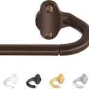 TVWOO Bronze Wrap Around Curtain Rods:5/8 Inch Blackout Adjustable Window Curtain Rod for Bedroom Kitchen Apartment Renter Friendly,Room Darkening Curved Drapery Rods Easy Install,Antique Brown 36-72"