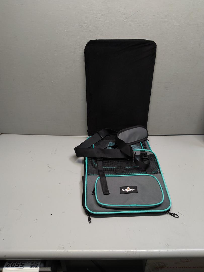 Paw Ballet Pet Carrier, Collapsible Airline Approved Dog Cat Carrier, Soft Top Load Cat Carrier Bag for Small Medium Cat & Dog Under 20 lbs, Cat Travel Carrier Bag with Safety Lock Zipper, Gray