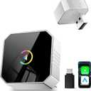 2026 Upgraded Mini Wireless CarPlay Adapter for Apple CarPlay & Android Auto, Plug & Play, Fast and Auto Connect, No Latency 2 in 1 Car Play Wireless Adapter for iPhone iOS 10+ & Android 11+ (Silver)