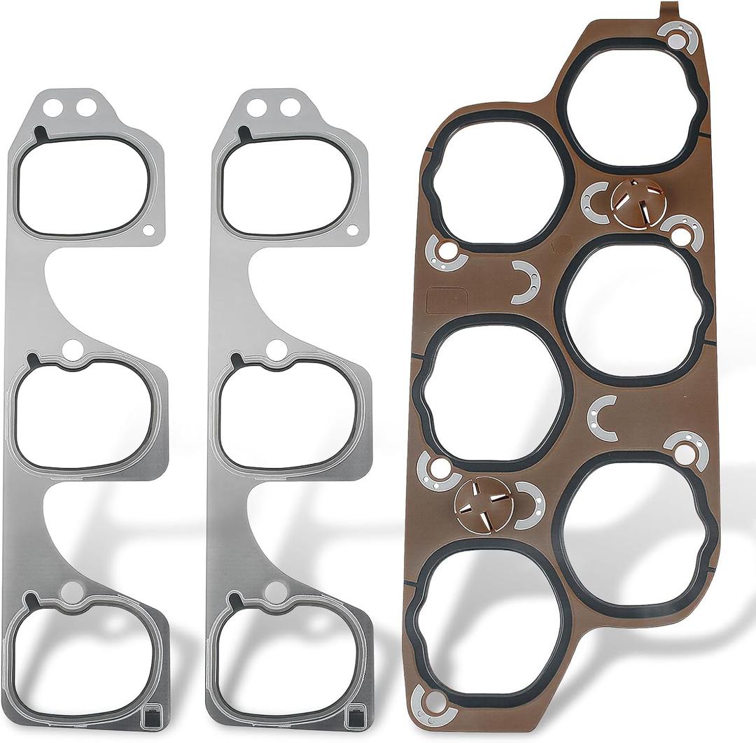 GoaMotors Engine Upper & Lower Intake Gaskets Set Fit for Buick for Lacrosse for Rendezvous for Cadillac CTS SRX STS for Malibu for Pontiac G6 G8 for Saturn Aura 3.6L, Replace 12598158