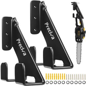 Preciva Heavy Duty Chainsaw Holder, 2 Pack Chainsaw Wall Mount, Garage Organization Garage Storage Shed Organizer Mounted Chainsaw Rack