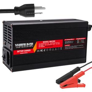 14.6V 20A Charger 12V 20A Smart Charger Used for 4S 12V LiFepo4 Battery Charger with Cooling Fan Aluminum Case Output Alligator Clip