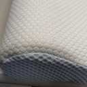 Anvo Memory Foam Pillow, Neck Contour Cervical Orthopedic Bed Pillow for Sleeping Side Back Stomach Sleeper, Ergonomic Design for Neck and Shoulder Pain Relief, Blue White, Firm (FIRM - Standard (24 x 13.4 x 4.7 inches))