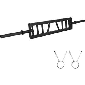 Fitvids Multi Grip Barbell Swiss Bar, American Bar with 3 Positions for Angled Neutral Grip Pressing Lifting Curls, 7 Feet Long
