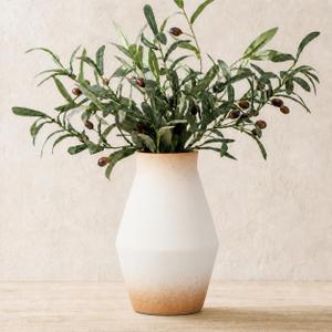 Rustic Farmhouse Ceramic Vase, 10 Inch