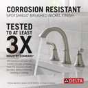 Delta Geist Brushed Nickel Bathroom Faucet 3 Hole, 8 Inch Widespread Bathroom Sink Faucet for Vanity, Push-Pop Drain Assembly, SpotShield Brushed Nickel 35864LF-SP