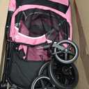 Petbobi Dog Stroller for Large & Medium Dogs - Easy Fold Dual Entry Pet Stroller with One-Foot Brake, All Terrain Wagon Cart with Air Mesh, Ideal for Large Senior Pets up to 80 lbs, Pink