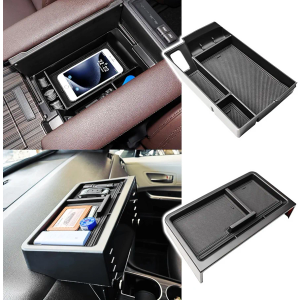Center Console Organizer & Dashboard Storage Tray Compatible with Toyota Sienna 2021 2022 2023 2024 Accessories, Armrest Storage Box Dash Board Coin Holder Behind Screen Dash Mounted (2pcs)