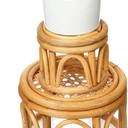 Wenqik 2 Pcs Boho Rattan Plant Stand Woven Wicker Round Riser Stand Indoor Rustic Farmhouse Natural Circle Plant Pedestal Round Accent Centerpiece for Home Kitchen Office Display, 2 Size