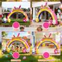 10FT Replaceable Banner Festival Party Decorations with Ultra-Fast Inflating Blower,for Outdoor Yard, Garden, Festival Party Decoration,Giant Easter Bunny Arch Blow Up Decor with Vibrant LED Lights