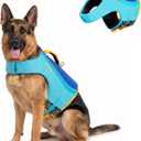 Tuff Pupper Dog Life Jacket | High Buoyancy Dog Swim Vest with Rescue Handle | Adjustable Secure Fit | Reflective Safety Trim | Pet Flotation Jacket for Swimming Boating Kayaking (Blue/Yellow, XL)