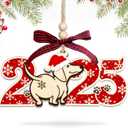 HEXMOZ Dog Christmas Ornaments 2025 - Funny Dog Ornament for Christmas Tree - Dogs Lover Gifts for Women, Mom Lady, Dogs Owners, Pet Lovers - 2 Layers Acrylic Wood Xmas Decorations
