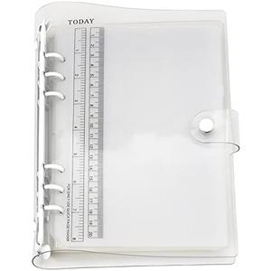 A6 A5 6-Holes Colorful PVC Cover Round Ring View Binder with Snap Button Closure File Folder for Loose Leaf Sheet Protectors Notebook Refill (Snow White, A5 Combo)