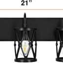 Sylvania 21" Vanity Light with 90 Lm Integrated Nightlight, 3-Bulb Fixture, Indoor/Bathroom/Hallway, Hardwired, Black Matte Finish - 1 Pack (63582)