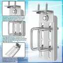 Yaocom 2 Sets 8" Boat Trailer Bunk Brackets, Galvanized Double U Bolt Swivel Top Bunk Bracket Kit for 1.5" x 3", 2" x 3", 3" x 3" Boat Trailer Cross Member, Boat Trailer Bunk Brackets