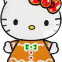 Silver Buffalo Sanrio Hello Kitty Christmas Holiday Gingerbread Sculpted Ceramic Trinket Tray Decorative Plate