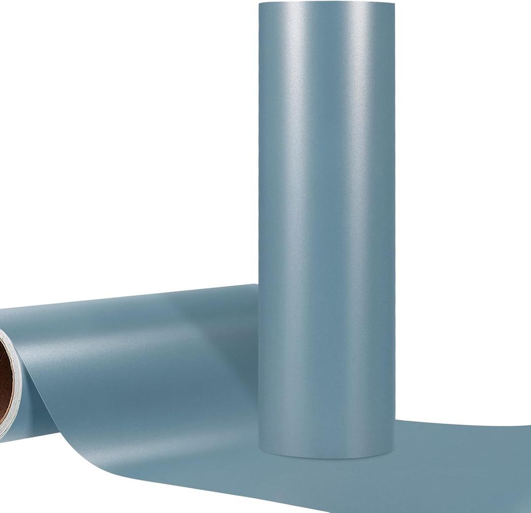 WRAPXPERT Blue Vinyl,12" x10ft Blue Permanent Vinyl, Matte Slate Blue Adhesive Vinyl Roll Compatible with All Cutting Machines