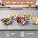 Farielyn-X 3.5in 4oz Small Glass Bowls, Mini Glass Containers, Ramekins, Prep, Pinch Bowl, Stackable Condiment Containers, for Prep, Dips, Nuts, Snacks, Candy Meal Prep Bowls, Dessert Bowls