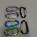 6PCS Black Carabiner Caribeaner Clip,3" Large Aluminum D Ring Shape Carabeaner with 6PCS Keyring Keychain Hook (Blue)
