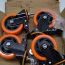 4 Inch Caster Wheels 2200Lbs, Threaded Stem Casters Set of 4 Heavy Duty, 1/2"-13 x 1 (Screw Diameter 1/2", Stem Length 1"), Safety Dual Locking Industrial Castors, Wheels for Cart, Furniture