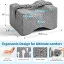 UJPFEO Knee Pillow for Side Sleepers, Leg Pillow for Sciatica, Back, HIPS, Knees, Joints Pain Relief,Pillows for Between Legs While Sleeping Spine Alignment Support & Relieves Pressure,Natural Gray