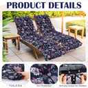 Youyole 2 Pcs Outdoor Chaise Lounge Chair Cushion 75.1 x 22.8 x 4.7 Inches Replacement Modern Tufted Chaise Cushion for Outdoor Furniture Patio Pool with Ties, Black Vintage Floral