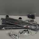 Joydeco Black Curtain Rods for Windows - Adjustable Curtain Rods for Windows 16 to 120 inches, 1 inch Diameter Heavy Duty Decorative Window Single Rod Set with Aluminium Finials