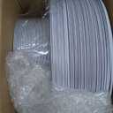 EI 100pcs White and Black Disposable Plates for Party,White Plastic Dinner Plates with Black Rim Disposable,Plastic Dessert Plate for Wedding,Family Party,Afternoon Tea Business New Year