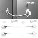 2 Pack Refrigerator Lock with Magnetic, Child Safety Locks, Fridge Freezer Door Lock, for Cabinet Drawer, Convenient - White