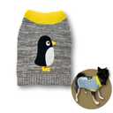 Cute Sweater for Dogs and Cats Soft Flannel Pet Outfit Warm and Cozy Animal Hoodie Small to Large Pet Clothes for Halloween Parties and Everyday Wear (Large, Grey Pinguin)