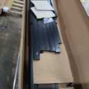 KEIKI Queen Size Metal Loft Bed Frame with Convertible Staircase, Built-in Storage Shelves & Wardrobe, Loft Bed with Solid Slats & Guardrail, No Box Spring Required, Easy Assembly, for Bedroom, Black