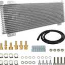 Upgrade LPD47391 40k Transmission Oil Cooler Kit 15 Row Low Pressure Drop Trans Cooler Compatible with Heavy Duty 40,000 GVW Max Includes Mounting Hardware